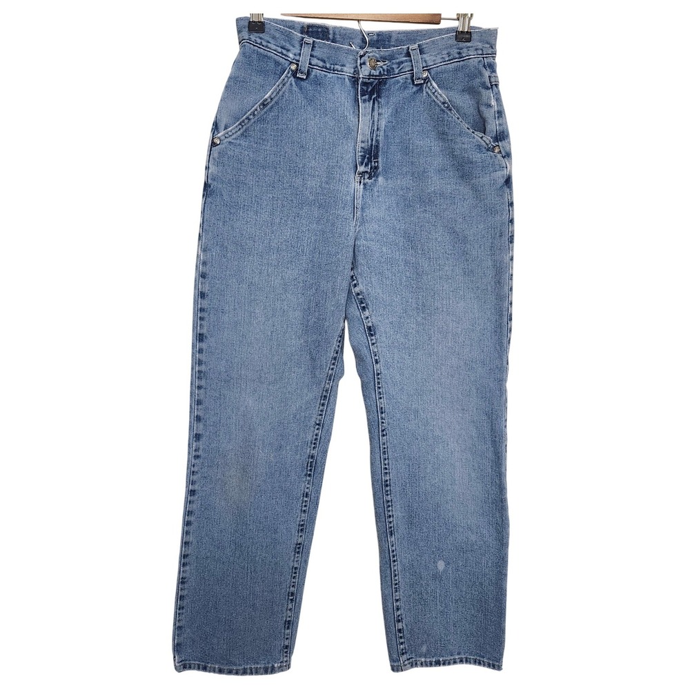 Vtg Lee Riders Denim Mom Jeans Womens Light Wash Relaxed Fit‎ Pockets est. Sz 12